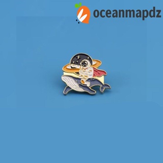 Oceanmapdz เข็มกลัด โลหะผสม ลายการ์ตูนนักบินอวกาศ ดาว หยดน้ํามัน อุปกรณ์เสริม สําหรับติดกระเป๋าเป้สะพายหลัง