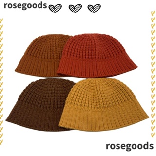 Rosegoods1 หมวกบีนนี่ถักแฟชั่น ให้ความอบอุ่น ลายหัวกะโหลก เหมาะกับฤดูใบไม้ร่วง ฤดูหนาว