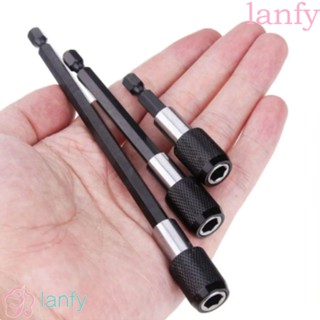 Lanfy ก้านขยายไขควงไฟฟ้า แกนหกเหลี่ยม ปรับได้ หลายขนาด สีดํา 3 ชิ้น