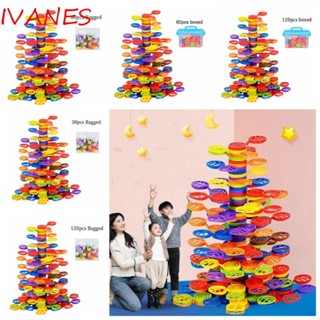 Ivanes บล็อกพลาสติก รูปต้นไม้ สมดุล สร้างสรรค์ DIY ของเล่นสําหรับเด็ก