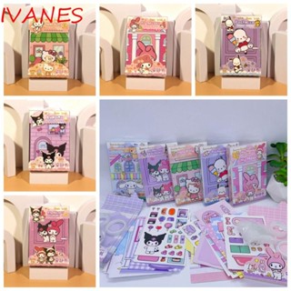 Ivanes KT Cat Quiet Book, Kuromi KT Cat, Parent-Child ของเล่นโต้ตอบ แบบโต้ตอบ สติกเกอร์ตกแต่ง My Melody การ์ตูนของเล่นเด็ก