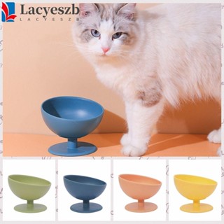 Lacyeszb ชามให้อาหารสัตว์เลี้ยง แบบพลาสติก หมุนได้ 15 องศา สีส้ม เหลือง เขียว ฟ้า สําหรับสัตว์เลี้ยง สุนัข แมว