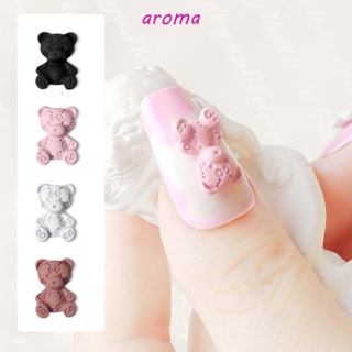 Aroma การ์ตูนหมีน่ารัก สามมิติ สําหรับตกแต่งเล็บ DIY