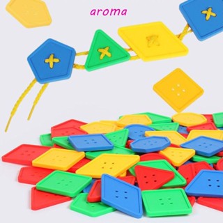 Aroma บล็อกกระดุมพลาสติก ของเล่นเสริมการเรียนรู้เด็ก