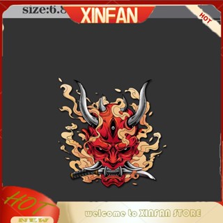 Xinfan สติกเกอร์ไวนิล ลายปีศาจญี่ปุ่น Prajna Hannya สีแดง สําหรับติดตกแต่งรถยนต์ ถังน้ํามันเชื้อเพลิง รถจักรยานยนต์ แล็ปท็อป