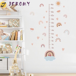 Jeromy สติกเกอร์ ลายก้อนเมฆ 3D มีกาวในตัว สีรุ้ง ลอกออกได้ สําหรับติดตกแต่งห้องนอนเด็กผู้หญิง 2 ชิ้น ต่อชุด