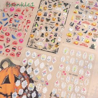 Twinkle1 สติกเกอร์ ลายฮาโลวีน สําหรับตกแต่งเล็บ DIY