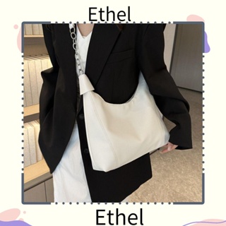 Ethel1 กระเป๋าสะพายไหล่ สะพายข้าง หนัง PU ความจุขนาดใหญ่ สีพื้น แฟชั่นสําหรับสตรี