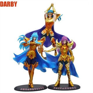 Darby ฟิกเกอร์อัศวินสีทอง, ตุ๊กตา PVC ตํานาน, ฟิกเกอร์ Saint Seiya, ของเล่นเด็ก Leo Aiolia Aquarius Pisces Aphrodite โมเดลรถของเล่นเครื่องประดับ