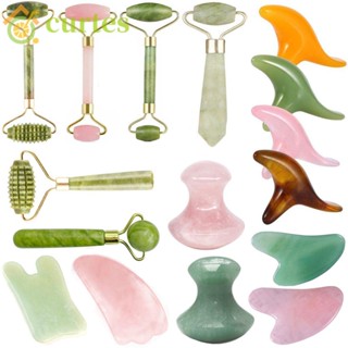 Curtes ลูกกลิ้งนวดใบหน้า คอ กัวซา แบบควอตซ์ธรรมชาติ