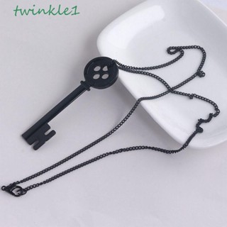 Twinkle1 จี้กุญแจแฟชั่น ทรงกลม สีดํา เครื่องประดับ ของขวัญ ปาร์ตี้ คอสเพลย์ โครงกระดูก