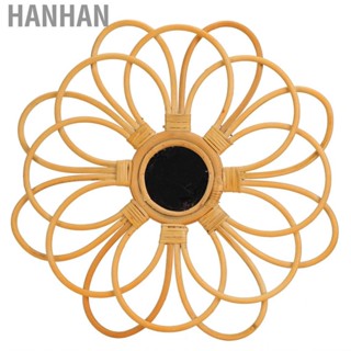 Hanhan Mirror Wall Decor Natural Rattan Convenient To Use Vintage