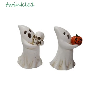 Twinkle1 รูปปั้นผี มีไฟ LED สีขาว สําหรับตกแต่งบ้าน DIY