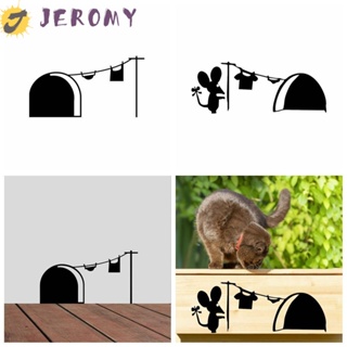 Jeromy สติกเกอร์รูหนู 3D มีกาวในตัว กันน้ํา กันชื้น ถอดออกได้ สําหรับติดตกแต่งตู้เสื้อผ้า