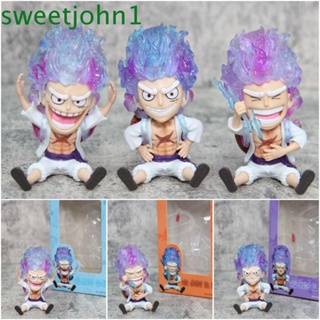 Sweetjohn โมเดลฟิกเกอร์ PVC อนิเมะ Luffy Gear 5th Luffy Laugh Nica Luffy 5th Gear ของเล่นสําหรับเด็ก