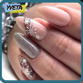 Yveta เล็บปลอม DIY ลายเกล็ดหิมะ 24 ชิ้น