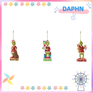 Daphs จี้ฟิกเกอร์อะคริลิค ลาย Merry Christmas Grinch สําหรับแขวนตกแต่งต้นคริสต์มาส 3 ชิ้น