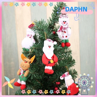 Daphs จี้ตุ๊กตาซานต้าครอส สโนว์แมน กวาง หมี ผ้าไม่ทอ สําหรับแขวนตกแต่งต้นคริสต์มาส 4 ชิ้น