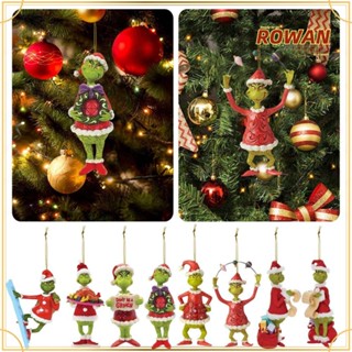 Rowans จี้ฟิกเกอร์อะคริลิค ลาย Merry Christmas Grinch สําหรับแขวนตกแต่งต้นคริสต์มาส 3 ชิ้น