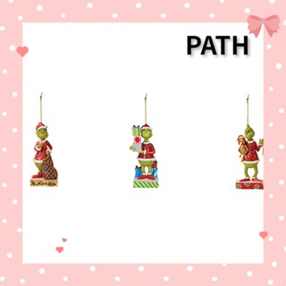 Path จี้ฟิกเกอร์อะคริลิค ลาย Merry Christmas Grinch สําหรับแขวนตกแต่งต้นคริสต์มาส ปาร์ตี้ 3 ชิ้น