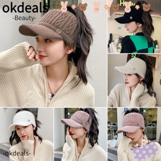 Okdeals หมวกเบสบอล ผ้าถัก แบบนิ่ม กันลม ให้ความอบอุ่น เหมาะกับใส่กลางแจ้ง