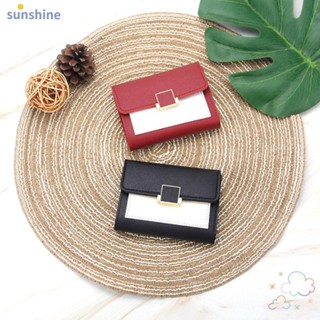 Ssunshine กระเป๋าสตางค์หนัง ใบสั้น ใส่เหรียญได้หลายช่อง ขนาดเล็ก อเนกประสงค์ จุของได้เยอะ สําหรับผู้หญิง