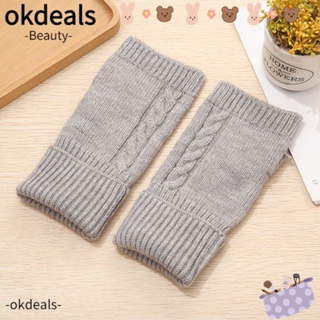 Okdeals ถุงมือถัก แบบหนา ให้ความอบอุ่น แฟชั่นฤดูหนาว สําหรับผู้หญิง