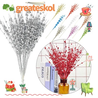 Greateskol กิ่งไม้ ประดับกลิตเตอร์ ลายเบอร์รี่ สําหรับตกแต่งบ้าน ต้นคริสต์มาส 5 ชิ้น