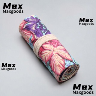 Maxg กระเป๋าดินสอ ผ้าแคนวาส ลายใบเมเปิ้ล ขนาดใหญ่ พกพาง่าย สําหรับนักเรียนหญิง เด็กผู้ชาย