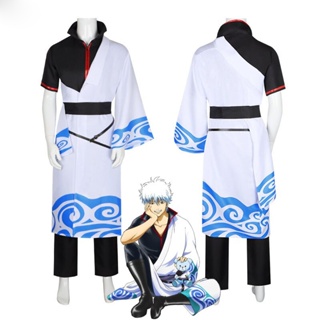 ใหม่ ชุดคอสเพลย์ ชุดกิโมโน การ์ตูนอนิเมะ Gintama Cospaly Sakata Gintoki สําหรับผู้ใหญ่ ผู้ชาย