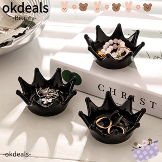 Okdeals กล่องเก็บเครื่องประดับ แหวนเซรามิค รูปมงกุฎ คุณภาพสูง