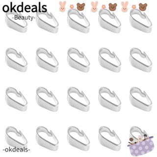 Okdeals ตะขอเชื่อมต่อโซ่ สีเงิน สําหรับสร้อยคอ