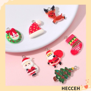 Hecceh จี้ลูกปัดเรซิ่น รูปการ์ตูนสโนว์แมน กวาง ซานต้าคลอส แฮนด์เมด DIY สําหรับตกแต่งคริสต์มาส 30 ชิ้น