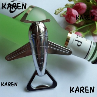 Karen ที่เปิดฝาขวดเบียร์ แบบโลหะสังกะสี รูปเครื่องบิน ขนาดเล็ก สําหรับบ้าน บาร์ งานแต่งงาน คาเฟ่