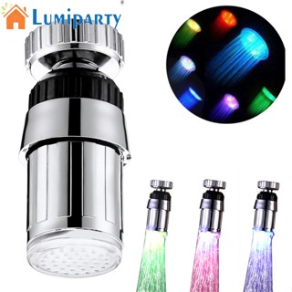 Lumiparty หัวฝักบัวอาบน้ํา มีไฟ Led เปลี่ยนสีตามอุณหภูมิ อุปกรณ์เสริม สําหรับห้องครัว ห้องน้ํา