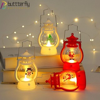 Buttterfly โคมไฟพลาสติก Led รูปซานต้าคลอส สโนว์แมน แบบพกพา สําหรับตกแต่งปาร์ตี้คริสต์มาส