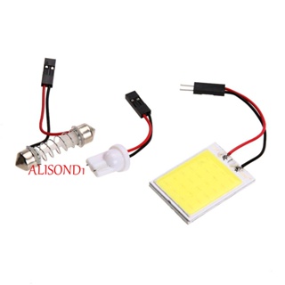 Alisond1 หลอดไฟสัญญาณ LED COB 41/42 มม. 31 มม. 36 มม. 39 มม. T10 สีขาว สําหรับติดป้ายทะเบียนรถยนต์