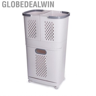 Globedealwin Bathroom Laundry  Household Dirty Clothes Hamper With Storage Shelf