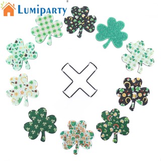 Lumiparty ที่รองแก้ว ปักครอสสติตช์คริสตัล รูปใบโคลเวอร์ สําหรับตกแต่งบ้าน Patrick Day ของตกแต่ง