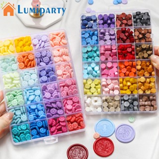 Lumiparty ลูกปัดขี้ผึ้งปิดผนึก อเนกประสงค์ ลายดอกไม้แปดเหลี่ยม สําหรับตกแต่งงานแต่งงาน (คละสี)