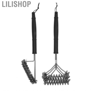 Lilishop Long Handle Barbecue Grill Brush  Stainless Steel BBQ Dirt  for Picnic