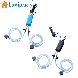 Lumiparty ชุดปั๊มออกซิเจน ขนาดเล็ก พร้อมหิน เสียงเงียบ ประสิทธิภาพสูง ชาร์จ USB สําหรับตู้ปลา