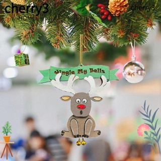 Cherry3 จี้ไม้ รูปกวาง ซานตาคลอส กวาง สําหรับตกแต่งต้นคริสต์มาส