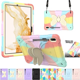 เคสกันกระแทก พร้อมสายคล้อง หมุนได้ สําหรับ Samsung Galaxy Tab S9 Plus 11 12.4 นิ้ว SM-X710 X716B X718U SM-X810 X816B X818U