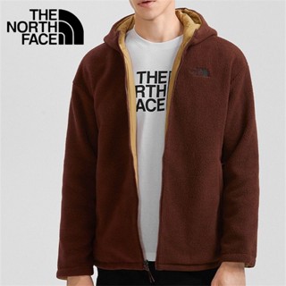 เสื้อแจ็กเก็ต ผ้าฝ้าย มีฮู้ด ปักลายโลโก้ The North Face แบบดั้งเดิม สําหรับคู่รัก