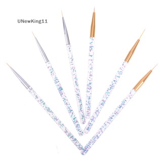 Unewking แปรงปากกาอะคริลิค สําหรับเพ้นท์เล็บ Diy 3 ชิ้น ต่อชุด