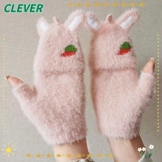 Clever ถุงมือผ้าถัก ให้ความอบอุ่น หน้าจอสัมผัส แฟชั่นฤดูใบไม้ร่วง ฤดูหนาว