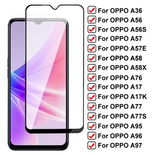 ฟิล์มกระจกนิรภัยกันรอยหน้าจอ 9D สําหรับ Oppo A36 A56 A57 A57E A58 A58X A76 A17 K A77 A95 A96 a97 HR6A