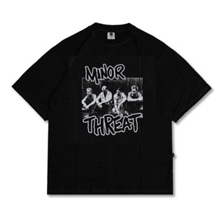 Kaos Band Minor Threat เสื้อยืด สีดํา