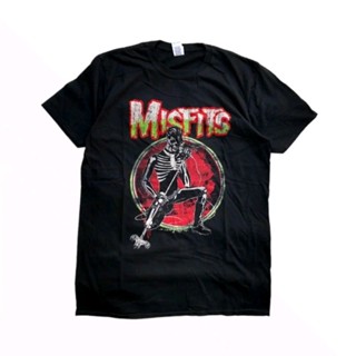 ยินดีต้อนรับ 3 เสื้อยืด ลายโครงกระดูก Kaos band official Misfits ของแท้